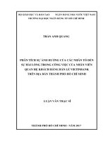 (Luận văn thạc sĩ) phân tích sự ảnh hưởng của các nhân tố đến sự hài lòng trong công việc của nhân viên quan hệ khách hàng bán lẻ vietinbank trên địa bàn thành phố hồ chí minh 