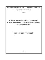 Quản trị rủi ro hoạt động tại Ngân hàng nông nghiệp và Phát triển nông thôn Việt Nam theo chuẩn Basel II