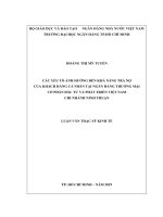(Luận văn thạc sĩ) các yếu tố ảnh hưởng đến khả năng trả nợ của khách hàng cá nhân tại ngân hàng thương mại cổ phần đầu tư và phát triển việt nam chi nhánh ninh thuận 