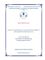 (Luận văn thạc sĩ) năng lực cạnh tranh của ngân hàng nông nghiệp và phát triển nông thông việt nam 