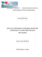 (Luận văn thạc sĩ) năng lực cạnh tranh của ngân hàng thương mại cổ phần đầu tư và phát triển việt nam đến năm 2020 