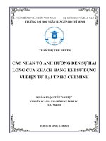 Các nhân tố ảnh hưởng đến sự hài lòng của khách hàng khi sử dụng ví điện tử tại TP  hồ chí minh 