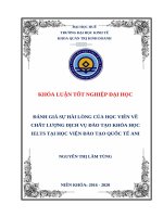 (Luận văn thạc sĩ) đánh giá sự hài lòng của học viên về chất lượng dịch vụ đào tạo khóa học ielts tại học viện đào tạo quốc tế ani 