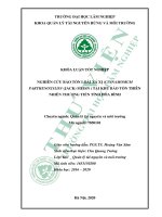 Khóa luận tốt nghiệp Quản lý tài nguyên và môi trường: Nghiên cứu bảo tồn loài Xá xị (Cinnamomum parthenoxylon(Jack) Meisn)