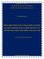 (Luận văn thạc sĩ) những biện pháp quản lý hoạt động giáo dục đạo đức cho học sinh của hiệu trưởng các trường trung học phổ thông tỉnh trà vinh​ 