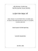 (Luận văn thạc sĩ) THỰC TRẠNG và GIẢI PHÁP NÂNG CAO HIỆU QUẢ sử DỤNG vốn KINH DOANH tại CÔNG TY cổ PHẦN XI MĂNG bỉm sơn 