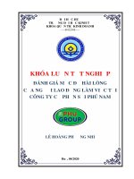 (Luận văn thạc sĩ) đánh giá mức độ hài lòng của người lao động làm việc tại công ty cổ phần sợi phú nam 