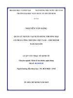 (Luận văn thạc sĩ) quản lý nợ xấu tại ngân hàng thương mại cổ phần công thương việt nam   chi nhánh nam sài gòn 