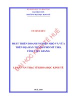 (Luận văn thạc sĩ) phát triển doanh nghiệp nhỏ và vừa trên địa bàn thành phố mỹ tho   tỉnh tiền giang 