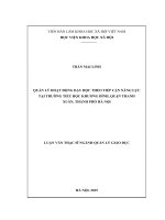 (Luận văn thạc sĩ) quản lý hoạt động dạy học theo tiếp cận năng lực tại trường tiểu học khương đình, quận thanh xuân, thành phố hà nội 