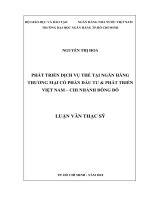 (Luận văn thạc sĩ) phát triển dịch vụ thẻ tại ngân hàng thương mại cổ phần đầu tư  phát triển việt nam   chi nhánh đông đô 