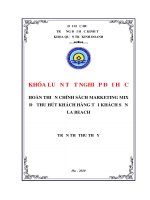 (Luận văn thạc sĩ) hoàn thiện chính sách marketing mix để thu hút khách hàng tại khách sạn la beach 