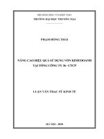 (Luận văn thạc sĩ) nâng cao hiệu quả sử dụng vốn kinh doanh tại tổng công ty 36   CTCP 