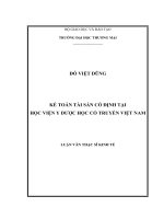 (Luận văn thạc sĩ) kế toán tài sản cố định tại học viện y dược học cổ truyền việt nam 