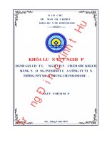 Khóa luận tốt nghiệp Quản trị kinh doanh: Đánh giá chất lượng dịch vụ chăm sóc khách hàng sử dụng Internet của Công Ty Viễn Thông FPT Miền Trung Chi Nhánh Huế