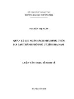 (Luận văn thạc sĩ) quản lý chi ngân sách nhà nước trên địa bàn thành phố phủ lý, tỉnh hà nam 