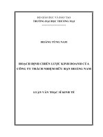 (Luận văn thạc sĩ) hoạch định chiến lược kinh doanh của công ty TNHH hoàng nam 