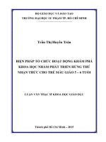 (Luận văn thạc sĩ) biện pháp tổ chức hoạt động khám phá khoa học nhằm phát triển hứng thú nhận thức cho trẻ mẫu giáo 5   6 tuổi​ 