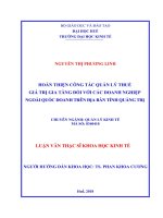 (Luận văn thạc sĩ) hoàn thiện công tác quản lý thuế giá trị gia tăng đối với các doanh nghiệp ngoài quốc doanh trên địa bàn tỉnh quảng trị 
