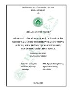 Khóa luận tốt nghiệp Lâm sinh: Đánh giá tiềm năng sản xuất của đất Lâm nghiệp và mức độ thích hợp của cây trồng (cây dự kiến trồng) tại xã Chiềng Sơn, huyện Mộc Châu, tỉnh Sơn La