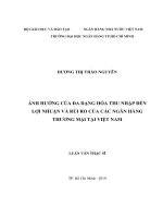 (Luận văn thạc sĩ) ảnh hưởng của đa dạng hóa thu nhập đến lợi nhuận và rủi ro của các ngân hàng thương mại tại việt nam 