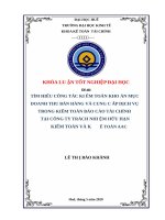 (Luận văn thạc sĩ) tìm hiểu công tác kiểm toán khoản mục doanh thu bán hàng và cung cấp dịch vụ trong kiểm toán báo cáo tài chính tại công ty trách nhiệm hữu hạn kiểm toán 