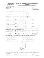 Đề thi thử tốt nghiệp THPT quốc gia môn Toán năm 2021 lần 3 THPT Chuyên Hạ Long