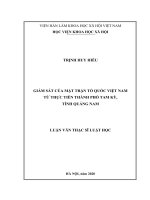 (Luận văn thạc sĩ) giám sát của mặt trận tổ quốc việt nam từ thực tiễn thành phố tam kỳ, tỉnh quảng nam 