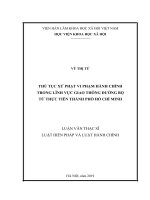 (Luận văn thạc sĩ) thủ tục xử phạt vi phạm hành chính trong lĩnh vực giao thông đường bộ từ thực tiễn thành phố hồ chí minh 