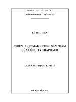(Luận văn thạc sĩ) chiến lược marketing sản phẩm của công ty traphaco 