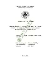 Khóa luận tốt nghiệp Kỹ thuật xây dựng công trình: Thiết kế kỹ thuật tuyến đường đoạn từ Km 0 + 0 đến Km 3 + 00 thuộc địa bàn thị trấn Cát Sơn, huyện Nghĩa Đàn, Nghệ An