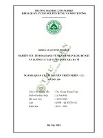 Khóa luận tốt nghiệp Quản lý tài nguyên thiên nhiên: Nghiên cứu tính đa dạng về thành phần loài bò sát, lưỡng cư tại Vườn Quốc gia Ba Vì