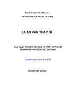 (Luận văn thạc sĩ) đẩy MẠNH THU hút vốn đầu tư TRỰC TIẾP nước NGOÀI của hàn QUỐC vào bắc NINH 