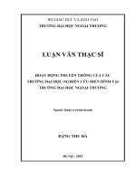 (Luận văn thạc sĩ) hoạt động truyền thông của các trường đại học – nghiên cứu điểm hình tại trường đại học ngoại thương 