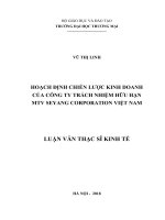 (Luận văn thạc sĩ) hoạch định chiến lược kinh doanh công ty trách nhiệm hữu hạn MTV seyang corporation việt nam 