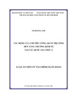 (Luận văn thạc sĩ) tác động của chi tiêu công, quản trị công đến tăng trưởng kinh tế tại các quốc gia châu á 