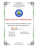 (Luận văn thạc sĩ) đánh giá thực trạng hoạt động xúc tiến hỗn hợp tại trung tâm anh ngữ SEA 