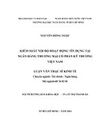 (Luận văn thạc sĩ) kiểm soát nội bộ hoạt động tín dụng tại ngân hàng thương mại cổ phần kỹ thương việt nam 
