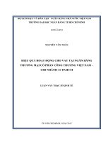 (Luận văn thạc sĩ) hiệu quả hoạt động cho vay tại ngân hàng thương mại cổ phần công thương việt nam   chi nhánh 11 TP HCM 