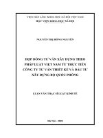 (Luận văn thạc sĩ) hợp đồng tư vấn xây dựng theo pháp luật việt nam từ thực tiễn công ty tư vấn thiết kế và đầu tư xây dựng bộ quốc phòng 