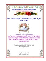 (Sáng kiến kinh nghiệm) sử dụng trò chơi phát huy tính tích cực của học sinh trong khâu củng cố bài chương i phần sinh học tế bào – sinh học 10  