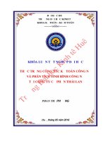 Khóa luận tốt nghiệp Kế toán-Kiểm toán: Thực trạng công tác kế toán công nợ và phân tích tình hình công nợ tại Công ty cổ phần Thái Lan