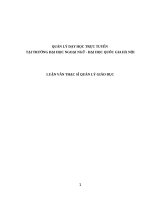 Luận văn QUẢN LÝ DẠY HỌC TRỰC TUYẾN  TẠI TRƯỜNG ĐẠI HỌC NGOẠI NGỮ  ĐẠI HỌC QUỐC GIA HÀ NỘI
