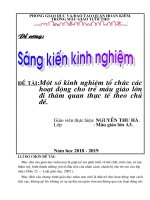 (Sáng kiến kinh nghiệm) một số kinh nghiệm tổ chức các hoạt động cho trẻ mẫu giáo lớn đi thăm quan thực tế theo chủ đề 