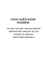 (Sáng kiến kinh nghiệm) tổ chức dạy học áp dụng phương pháp dạy học theo dự án vào chương xi  sinh sản trong môn sinh học 8 