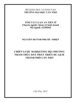 Tóm tắt luận án Tiến sĩ Quản trị kinh doanh: Chiến lược marketing địa phương nhằm thúc đẩy phát triển du lịch thành phố Cần Thơ