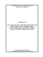 (Sáng kiến kinh nghiệm) kỷ thuật sử dụng phương pháp tham số biến thiên, hằng số biến thiên để giải một số dạng phương trình trong chương trình toán THPT 
