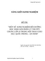 (Sáng kiến kinh nghiệm) một số  KINH NGHIỆM bồi DƯỠNG học SINH GIỎI PHẦN lý THUYẾT CHUNG lớp 10 TRONG hội THAO GIÁO dục QUỐC PHÒNG   AN NINH 