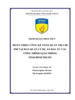 (Luận văn thạc sĩ) hoàn thiện công tác kế toán quản trị chi phí tại ban quản lý dự án đầu tư xây dựng 