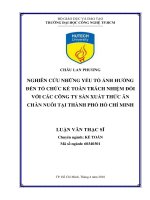 (Luận văn thạc sĩ) nghiên cứu những yếu tố ảnh hưởng đến tổ chức kế toán trách nhiệm 